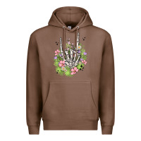 Chestnut skeleton flowers Premium Hoodie - MaliasSmallBusiness