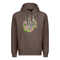Coffee skeleton flowers Premium Hoodie - MaliasSmallBusiness