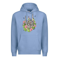 Colony Blue skeleton flowers Premium Hoodie - MaliasSmallBusiness