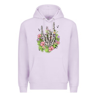 Lilac skeleton flowers Premium Hoodie - MaliasSmallBusiness