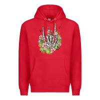 Red skeleton flowers Premium Hoodie - MaliasSmallBusiness