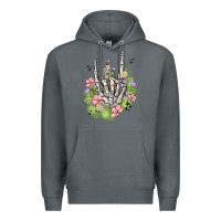 Rock skeleton flowers Premium Hoodie - MaliasSmallBusiness