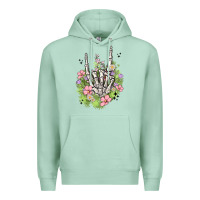 Seafoam skeleton flowers Premium Hoodie - MaliasSmallBusiness