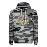 Slate Camo skeleton flowers Premium Hoodie - MaliasSmallBusiness