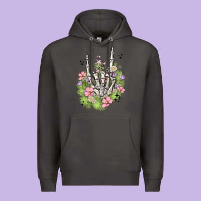 Skeleton Flowers Premium Hoodie Designed By Maliassmallbusiness