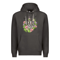 Smoke skeleton flowers Premium Hoodie - MaliasSmallBusiness