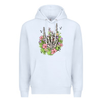 White skeleton flowers Premium Hoodie - MaliasSmallBusiness