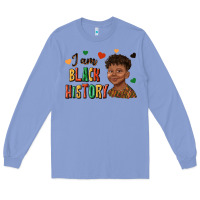 Colony Blue i am black history afro black boy child juneteenth Long Sleeve Tee - texasbilliewilder