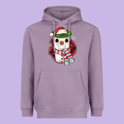 Christmas Snowman Coffee Heavyweight Hoodie Designed By Jahusdesignshop