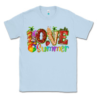 Dusty Blue love summer with strawberry Classic Tee - texasbilliewilder