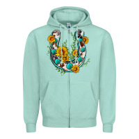 Seafoam cowhide sunflower horseshoe Zipper Hoodie - Zillion Design Studio