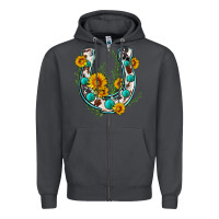 Smoke cowhide sunflower horseshoe Zipper Hoodie - Zillion Design Studio