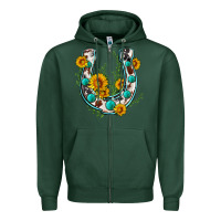 Sports Green cowhide sunflower horseshoe Zipper Hoodie - Zillion Design Studio