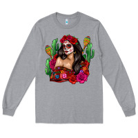 Heather Grey mexico girl Long Sleeve Tee - Zillion Design Studio