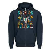 Navy back on my bullshit Zipper Hoodie - Zillion Design Studio