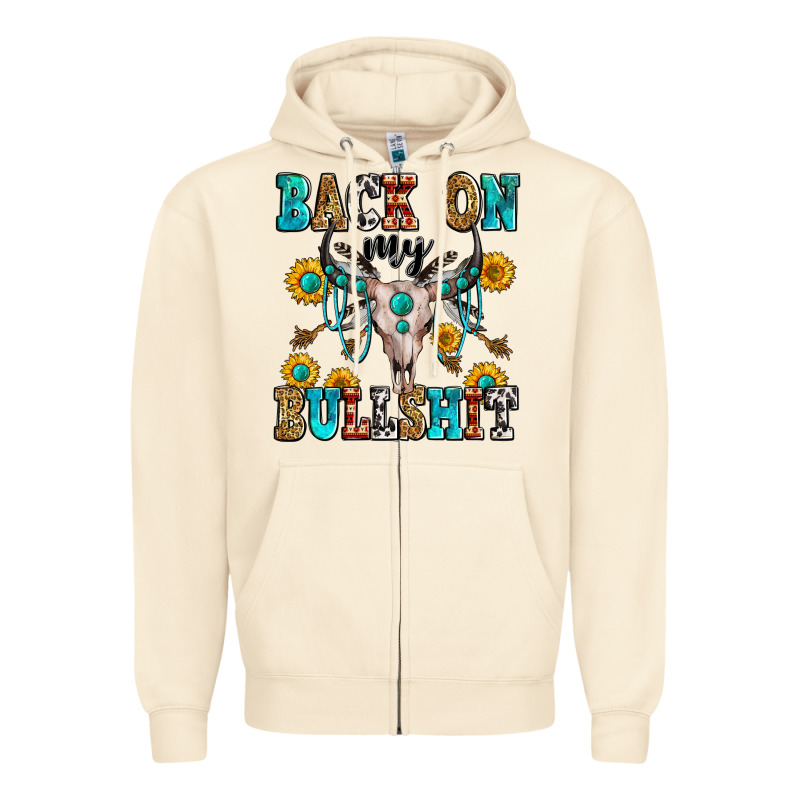 Back On My Bullshit Zipper Hoodie by Zillion Design Studio | Teevron
