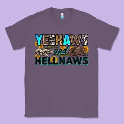 Yeehaws And Hellnaws Classic Tee Designed By Zillion Design Studio
