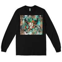 Black cowhide bull skull Long Sleeve Tee - Zillion Design Studio