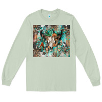 Matcha cowhide bull skull Long Sleeve Tee - Zillion Design Studio