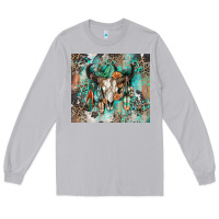 Moon Dust cowhide bull skull Long Sleeve Tee - Zillion Design Studio