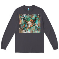 Smoke cowhide bull skull Long Sleeve Tee - Zillion Design Studio