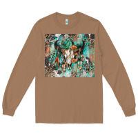 Toasted Coconut cowhide bull skull Long Sleeve Tee - Zillion Design Studio