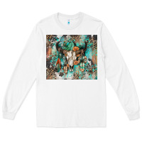 White cowhide bull skull Long Sleeve Tee - Zillion Design Studio