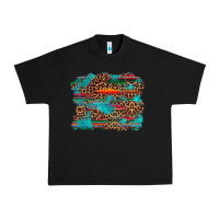 Black western serape leopard turquoise  background Urban Heavy Tee - Artiststas