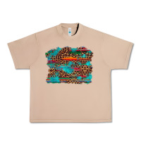 Burro western serape leopard turquoise  background Urban Heavy Tee - Artiststas