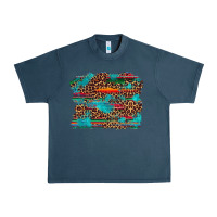 Midnight Navy western serape leopard turquoise  background Urban Heavy Tee - Artiststas
