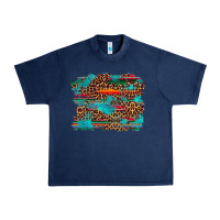Navy western serape leopard turquoise  background Urban Heavy Tee - Artiststas