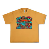 Peanut Butter western serape leopard turquoise  background Urban Heavy Tee - Artiststas
