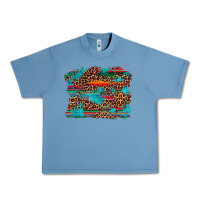 Pebble Blue western serape leopard turquoise  background Urban Heavy Tee - Artiststas