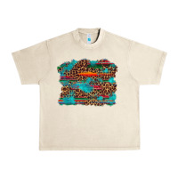 Sandshell western serape leopard turquoise  background Urban Heavy Tee - Artiststas