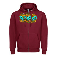 Burgundy western blessed Zipper Hoodie - Zillion Design Studio