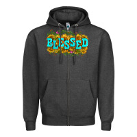 Charcoal Heather western blessed Zipper Hoodie - Zillion Design Studio