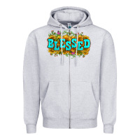 Heather Grey western blessed Zipper Hoodie - Zillion Design Studio