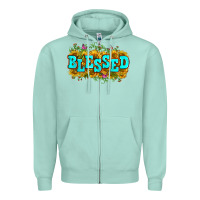 Seafoam western blessed Zipper Hoodie - Zillion Design Studio