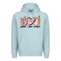 Blue Mist peace love easter Premium Hoodie - MaliasSmallBusiness
