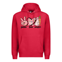 Cardinal peace love easter Premium Hoodie - MaliasSmallBusiness