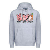 Heather Grey peace love easter Premium Hoodie - MaliasSmallBusiness