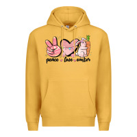 Mustard peace love easter Premium Hoodie - MaliasSmallBusiness