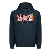 Navy peace love easter Premium Hoodie - MaliasSmallBusiness