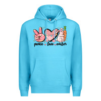 Ocean Blue peace love easter Premium Hoodie - MaliasSmallBusiness