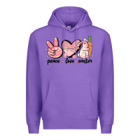 Purple peace love easter Premium Hoodie - MaliasSmallBusiness