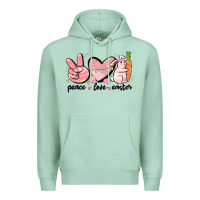 Seafoam peace love easter Premium Hoodie - MaliasSmallBusiness