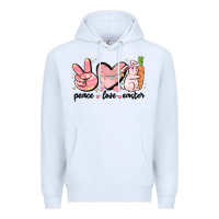 White peace love easter Premium Hoodie - MaliasSmallBusiness