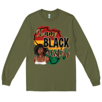 Army Green i am black history Long Sleeve Tee - texasbilliewilder