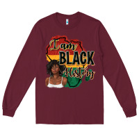 Burgundy i am black history Long Sleeve Tee - texasbilliewilder
