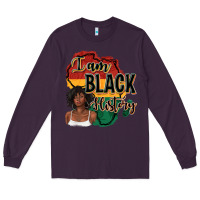 Plum i am black history Long Sleeve Tee - texasbilliewilder